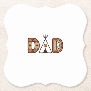 Buntes Dad-Tipi-Buchstaben-Shirt-Design_1 Untersetzer