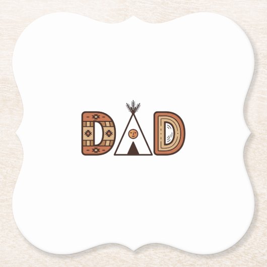 Buntes Dad-Tipi-Buchstaben-Shirt-Design_1 Untersetzer (Vorderseite)