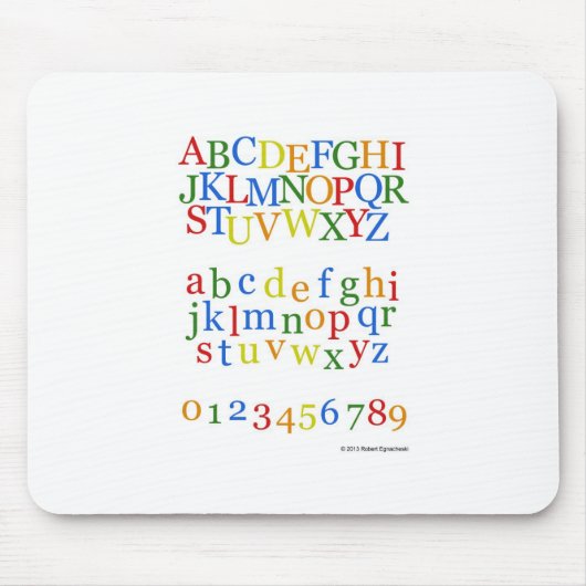 Buntes das Alphabet-Oberleder der Kinder + Klein Mousepad (Vorne)