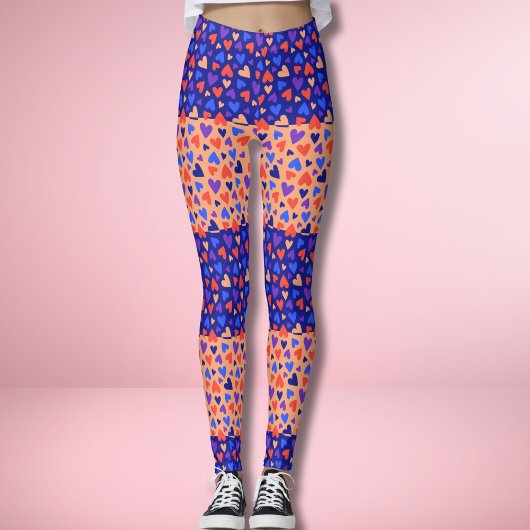 Buntes Decora Herz Patchwork Kawaii Harajuku Leggings