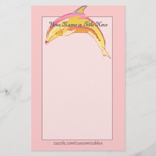 Buntes Delphin-Briefpapier Briefpapier (Vorderseite)