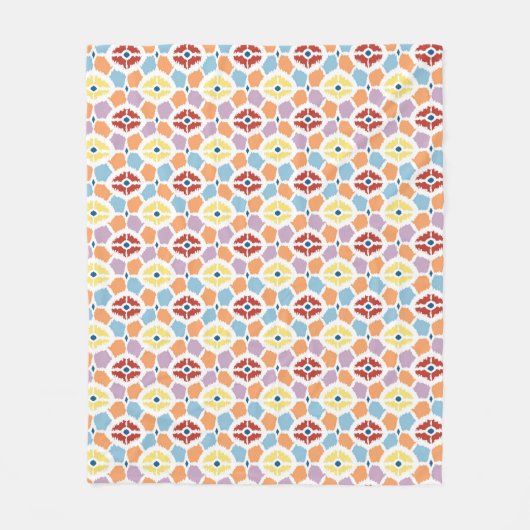 Buntes Diamanten ikat geometrisch Fleecedecke (Vorderseite)