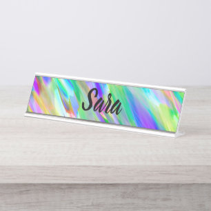 Buntes digitales Kunstspritzen des Schreibtischnamensplakette