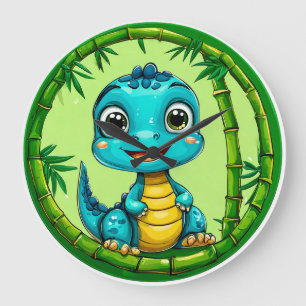 Buntes Dino-Zeitstück   Spielgeschenk Dinosaurier Große Wanduhr