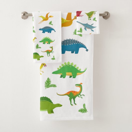 Buntes Dinosaurier-Bad-Tuch-Set Badhandtuch Set (Insitu)
