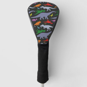 Buntes Dinosaurier-Muster (dunkel) Golf Headcover