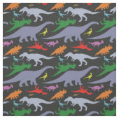 Buntes Dinosaurier-Muster (dunkel) Stoff (Muster)