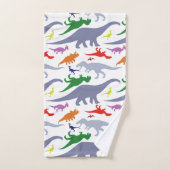 Buntes Dinosaurier-Muster (Licht) Badhandtuch Set (Handtuch)