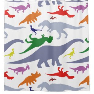 Buntes Dinosaurier-Muster (Licht) Duschvorhang