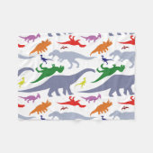 Buntes Dinosaurier-Muster (Licht) Fleecedecke (Vorderseite (Horizontal))