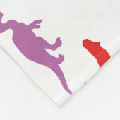 Buntes Dinosaurier-Muster (Licht) Fleecedecke (Ecke)