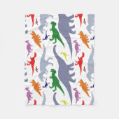 Buntes Dinosaurier-Muster (Licht) Fleecedecke (Vorderseite)