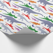 Buntes Dinosaurier-Muster (Licht) Geschenkpapier (Ecke)