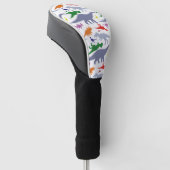 Buntes Dinosaurier-Muster (Licht) Golf Headcover (angewinkelt)