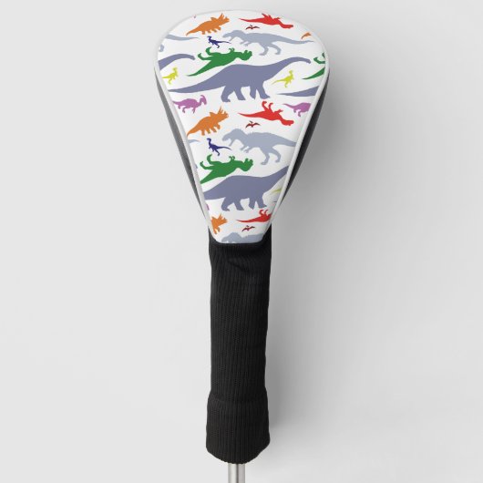 Buntes Dinosaurier-Muster (Licht) Golf Headcover (Vorderseite)