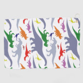 Buntes Dinosaurier-Muster (Licht) Golfhandtuch (Horizontal)