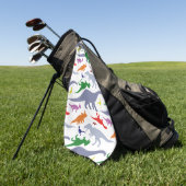 Buntes Dinosaurier-Muster (Licht) Golfhandtuch (Gras)