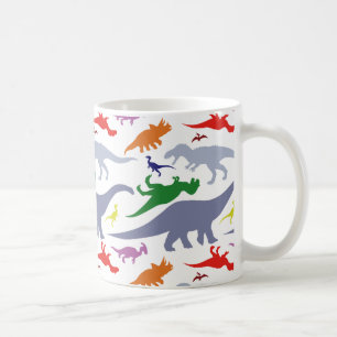 Buntes Dinosaurier-Muster (Licht) Kaffeetasse