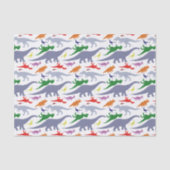 Buntes Dinosaurier-Muster (Licht) Seidenpapier (Vorderseite)