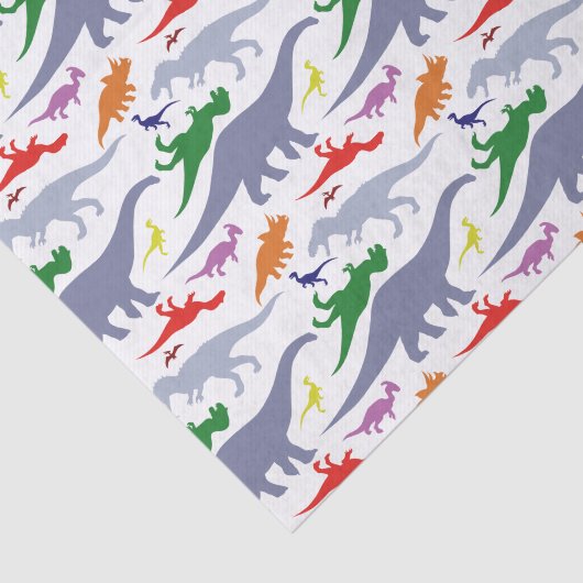 Buntes Dinosaurier-Muster (Licht) Seidenpapier (Ausschnitt)
