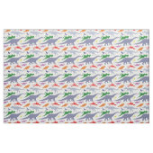 Buntes Dinosaurier-Muster (Licht) Stoff (Fat Quarter (45,7 x 55,9 cm))