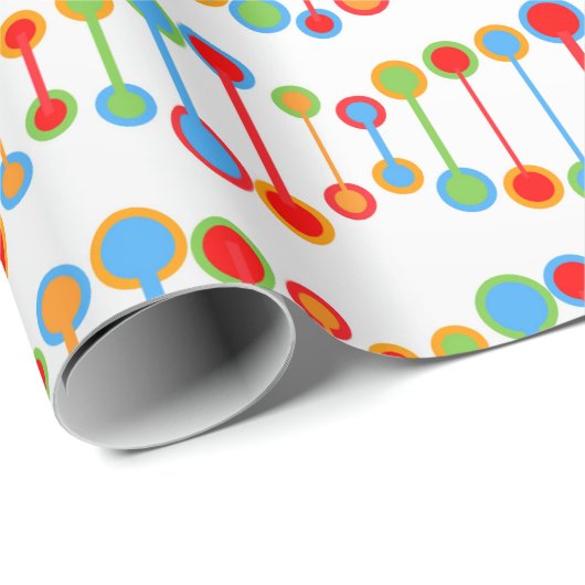 Buntes DNS-Strukturmuster Geschenkpapier (Rolleneckpunkt)