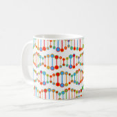 Buntes DNS-Strukturmuster Kaffeetasse (Vorderseite Links)