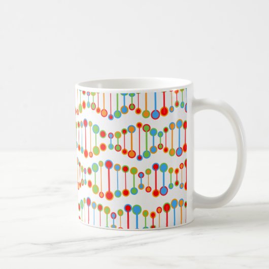 Buntes DNS-Strukturmuster Kaffeetasse (Rechts)
