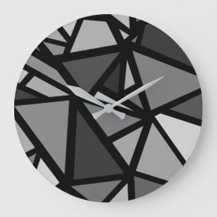 Buntes Dreiecke-Muster 6 Große Wanduhr