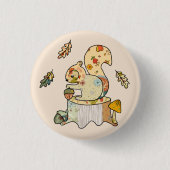Buntes Eichhörnchen Button (Vorderseite)