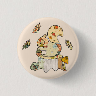 Buntes Eichhörnchen Button