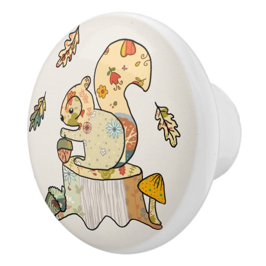 buntes Eichhörnchen Keramikknauf (Rechts)