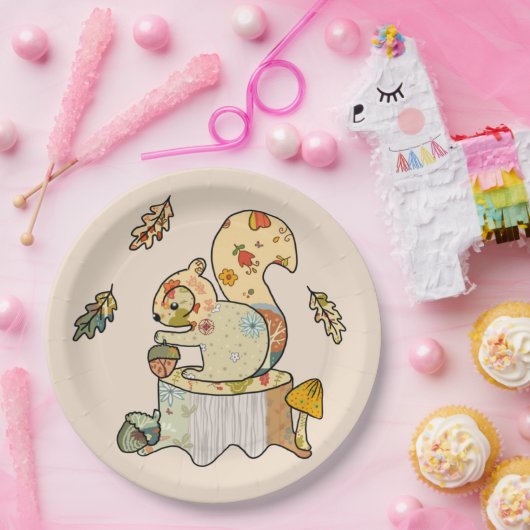 Buntes Eichhörnchen Pappteller (Party)