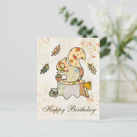 Buntes Eichhörnchen Postkarte (Stehend Vorderseite)