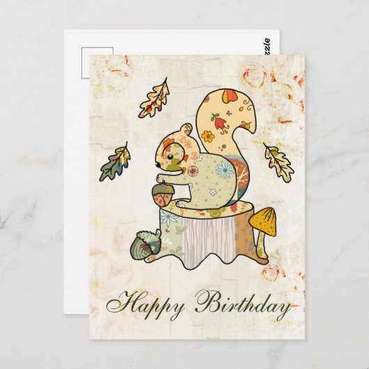 Buntes Eichhörnchen Postkarte (Vorne/Hinten)