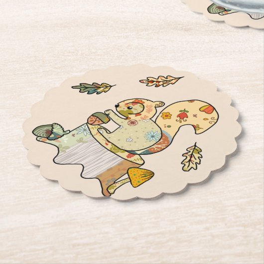 Buntes Eichhörnchen Untersetzer (angewinkelt)