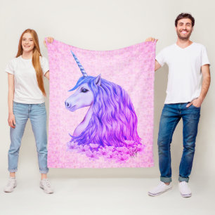 Buntes Einhorn Fleecedecke