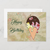 buntes Eis Postkarte (Vorne/Hinten)