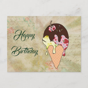 buntes Eis Postkarte