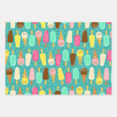 Buntes Eiscreme-Muster Dopamin-Design Geschenkpapier Set (Vorderseite 3)