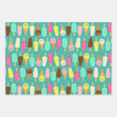 Buntes Eiscreme-Muster Dopamin-Design Geschenkpapier Set (Vorderseite)