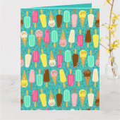 Buntes Eiscreme-Muster Dopamin-Design Karte (Gelbe Blume)