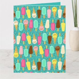 Buntes Eiscreme-Muster Dopamin-Design Karte