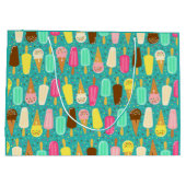 Buntes Eiscrememuster Große Geschenktüte (Rückseite)