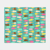 Buntes Eiscrememuster Sommer Fleecedecke (Vorderseite (Horizontal))