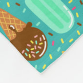 Buntes Eiscrememuster Sommer Fleecedecke (Ecke)