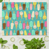 Buntes Eiscrememuster Sommer Geschirrtuch (Gefaltet)