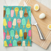 Buntes Eiscrememuster Sommer Geschirrtuch (Viertel Falte)
