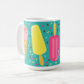Buntes Eiscrememuster Sommer Kaffeetasse (Vorderseite Links)