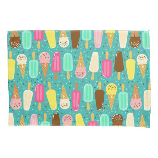 Buntes Eiscrememuster Sommer Kissenbezug (Vorderseite)